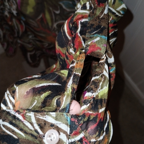 Christopher and Banks sheer v-neck blouse - Picture 3 of 5